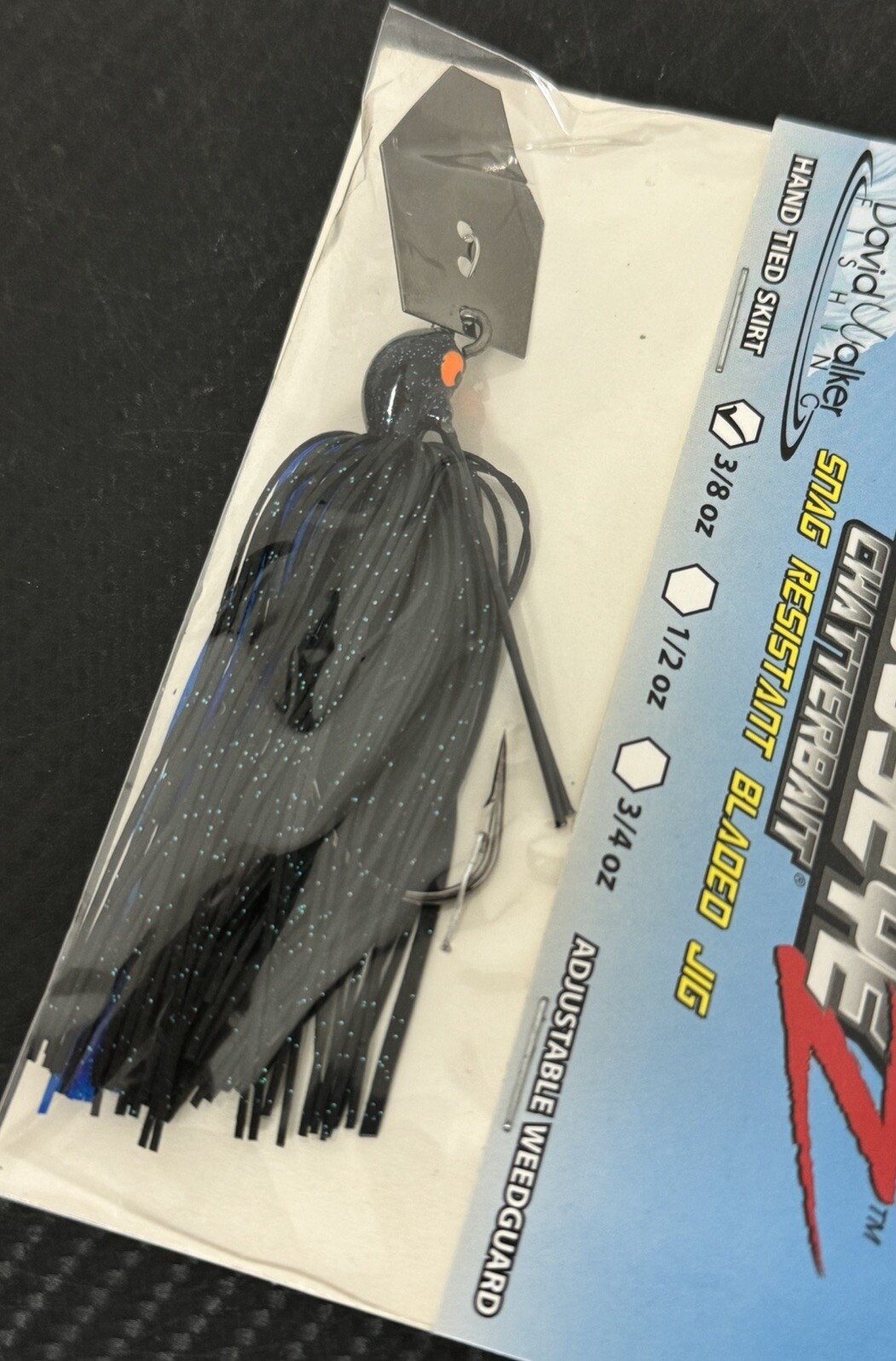 Z-Man Fishing CrossEyeZ ChatterBait 3/8oz Bladed Swim Jig Bass Lure, Black/Blue - Image 3