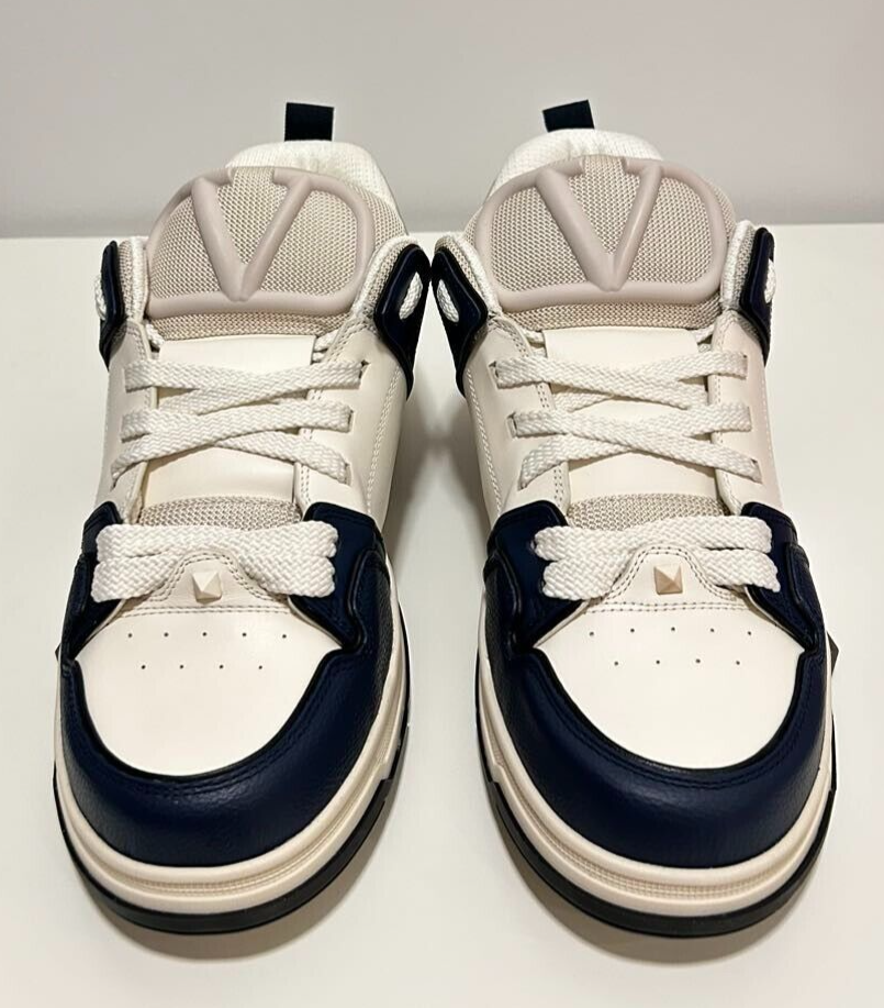 Brandnew Men's Valentino Garavani White/Blue Open Skate Sneakers US12