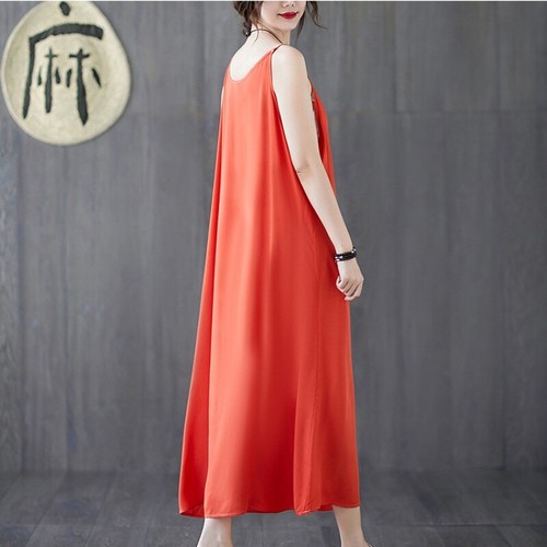 Lady Loose Slips Dress Strappy Spaghetti Underdress Underskirts Sleeveless Solid - Picture 11 of 21