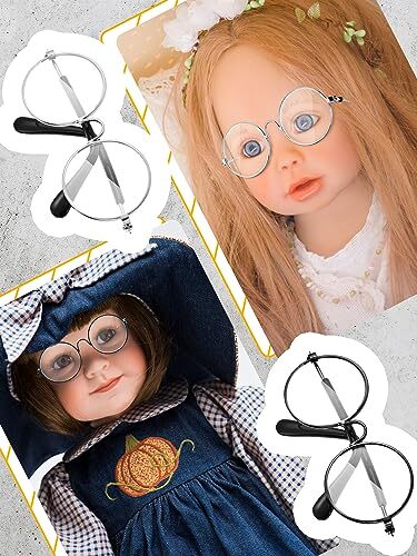 Jojofuny 20pcs Miniature Doll Glasses - Tiny Round Eyeglasses For Dolls, Pet Costumes, Crafts & Cosplay