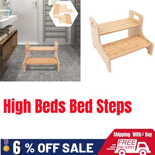 High Beds Bed Steps For Adults Two Step Stool Stair Ladder Wood Kids Toddlers