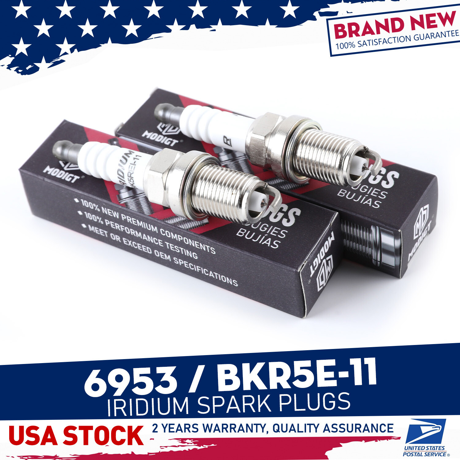 Set Of 2 spark plugs For Toyota Yaris Scion xB Hyundai Elantra Kia Rio #6953
