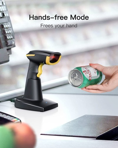 Inateck 2.4Ghz Barcode Scanner 1D Wireless/USB Screen Scanning W/ Smart Base