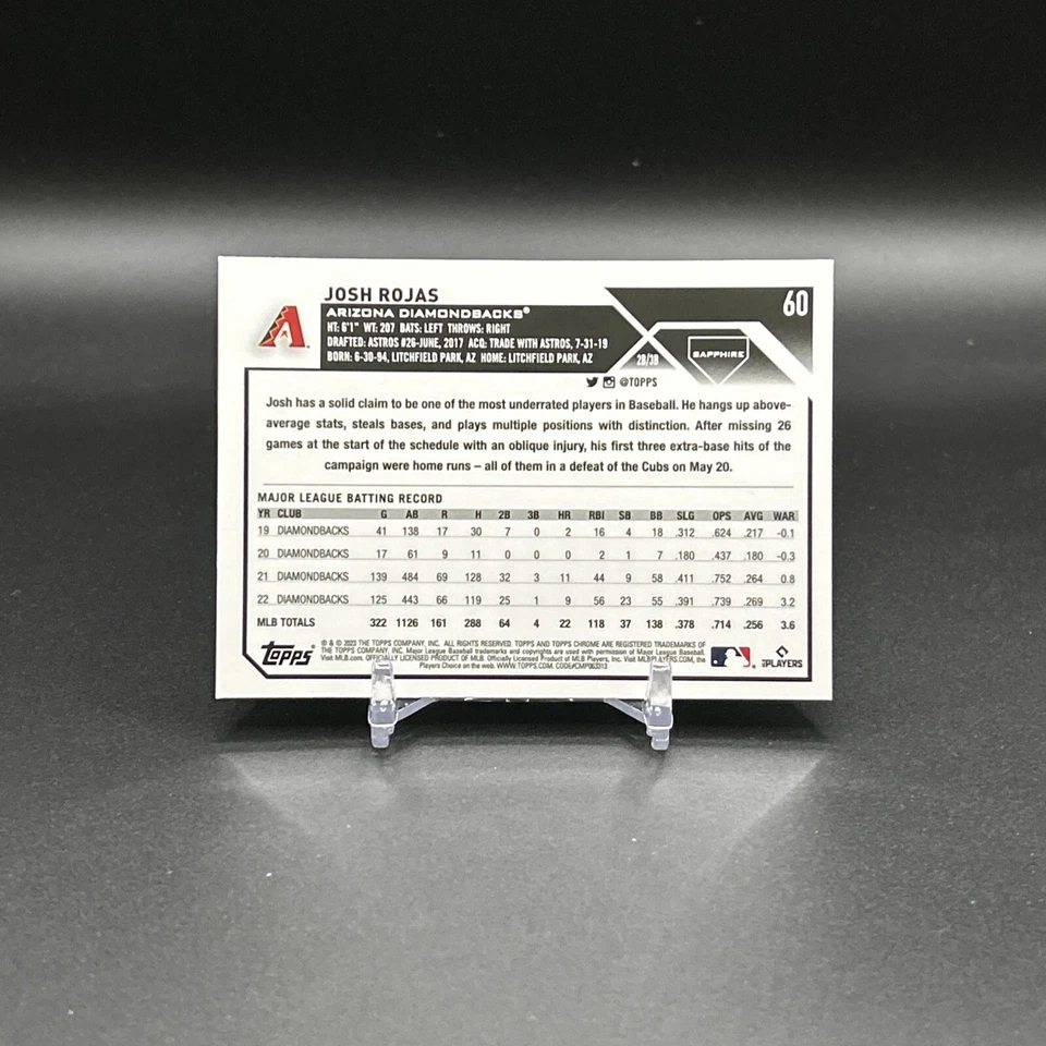 2023 Topps Sapphire Josh Rojas #60 - Image 2 of 2