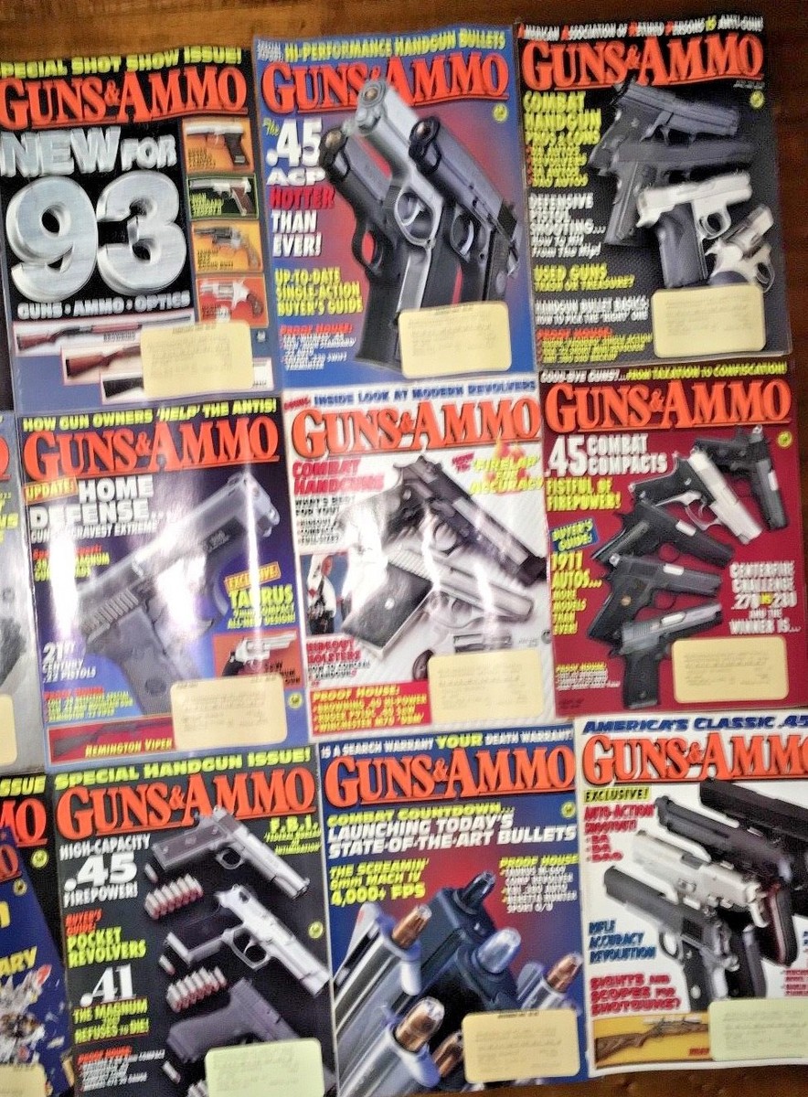 Guns and Ammo complete 1993 collection -12 Vintage issues