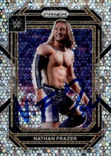 Nathan Frazer Signed 2023 Panini Prizm Silver Disco WWE NXT Card #160