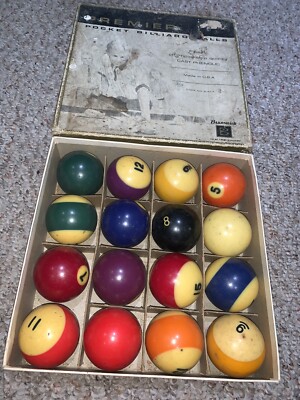 Vintage Brunswick Premier Pocket Billiard Balls With Box | eBay