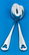 2 TWO Disney Silver MICKEY MOUSE Teaspoons 5 1/2" Stainless Flatware