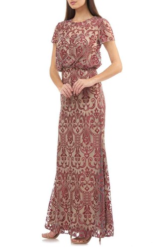 JS COLLECTIONS Blouson Lace Gown (size 10) - Picture 2 of 6