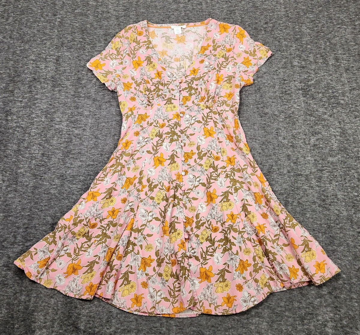 Cynthia Rowley Dress Womans 8 Linen Sundress Pockets Floral Cottage Fairy Flirty Cynthia Rowley Dress Womans 8 Linen Sundress Pockets Floral Cottage Fairy Flirty