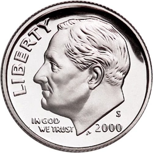 2000 S Roosevelt 90% Silver Dime DCAM GEM PROOF