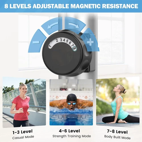8 Level Resistance Magnetic Elliptical Machine Home Gym Workout Cross Trainer UK - Picture 8 of 13