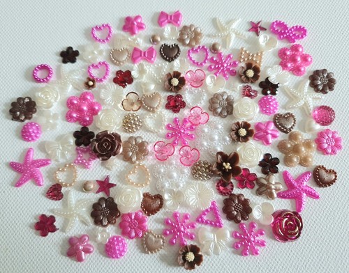 110 Mix Shabby Chic Resin Flatbacks Craft Card Album make Embellishments DIY - Picture 2 of 5