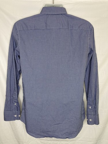 Old Navy button shirt Men’s Medium blue plaid Long Sleeve Cotton - Picture 4 of 7