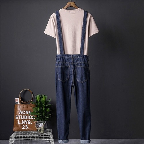 Men Women Denim Pants Bib and Brace 