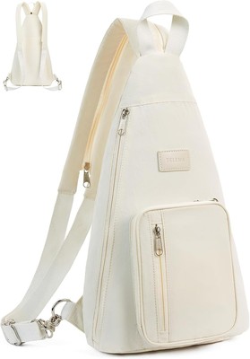 Telena Sling Bag Crossbody Backpack for Women Men 2 in 1 Lightweight 0-beige 