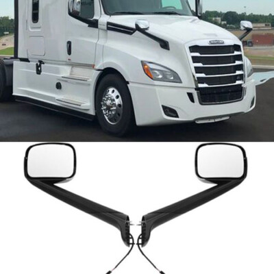 2PCS Chrome Heated Hood Mirror Right Left Side For Freightliner Cascadia 2018+