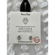 Hand Silver Earrings Stud