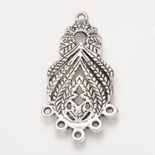 2 Chandelier Earring Findings Antiqued Silver Ornate Pendants Connectors 45mm