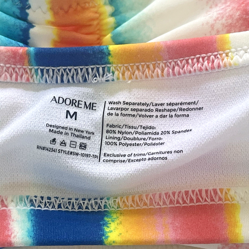 ADORE ME 2 Piece Bikini Set Multicolor Striped Removable Straps Size Medium NWT - Picture 14 of 14