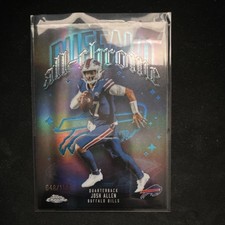 2025 Topps Chrome Josh Allen Buffalo Bills All-Chrome Blue Refractor 048/150