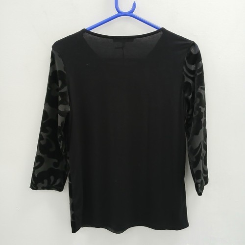 Laura Ashley Blouse Top UK 8 Black Velvet Patterned Occasion New NWT RMF10-RP - Picture 3 of 10