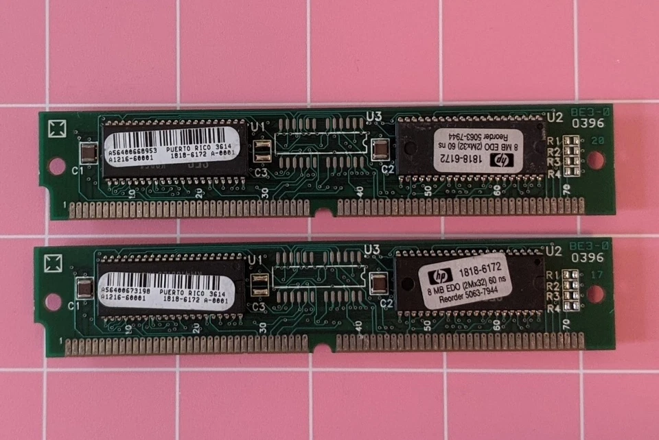 16MB 2x8MB SAMSUNG HP 1818-6172 72-pin Simm EDO 60ns 5.0V 5063-7944 Memory Kit - Image 3 of 4