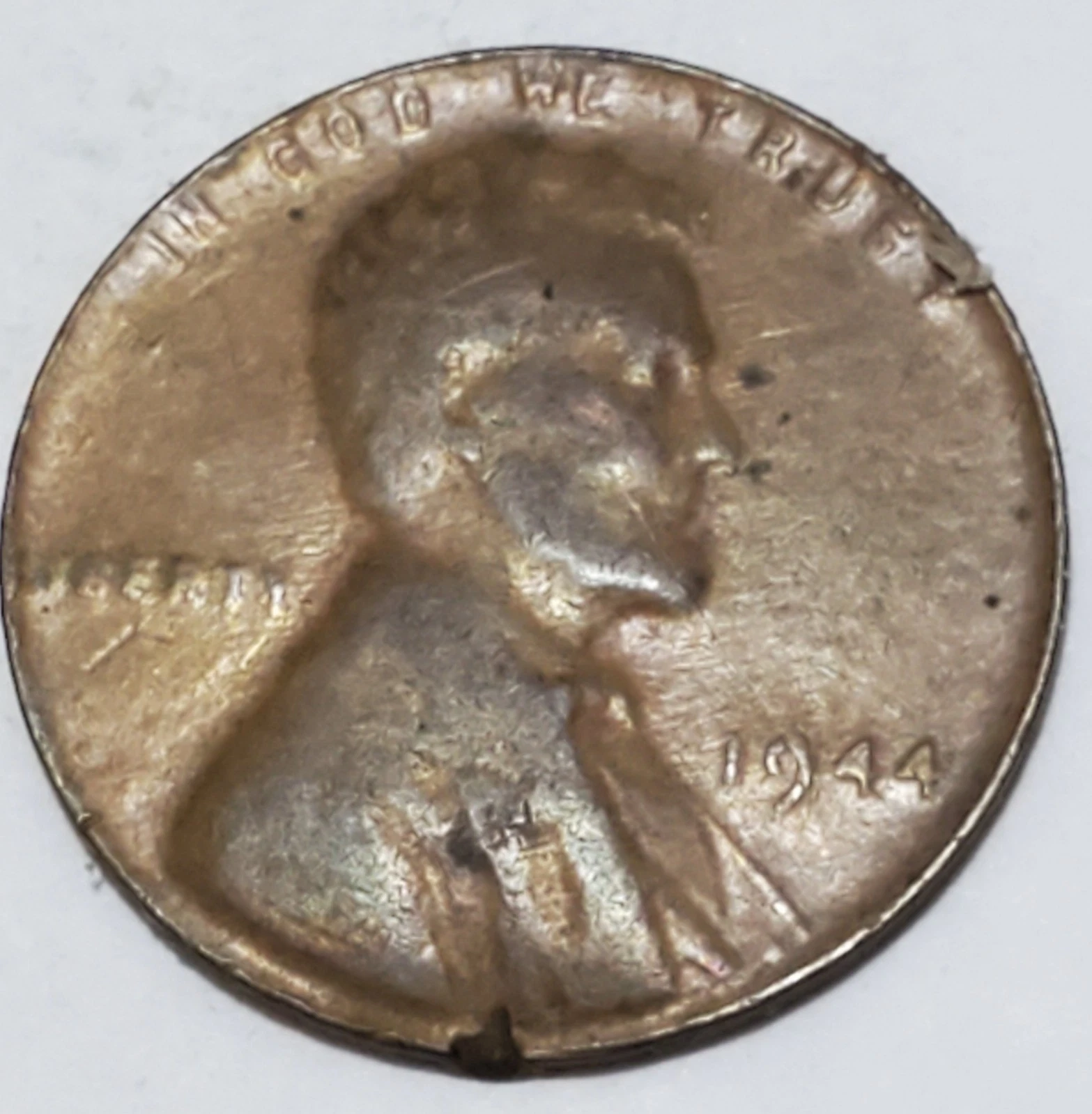 1944 LINCOLN WHEAT PENNY NO MINT MARK WRONG PLANCHET ERROR COIN