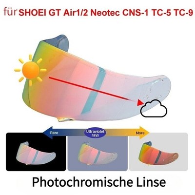 Photochrome Visier Shield Fit für SHOEI GT Air Neotec CNS-1 TC-5 TC-9 GT Air 2