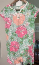 Lilly Pulitzer Girls Cotton XL 12-14 Cap Sleeve Flowered Dress