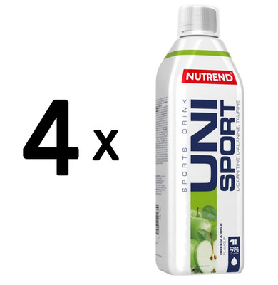 4 x Nutrend Unisport, Green Apple - 1000 ml. (17,49 EUR/L)