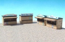 4 Stk. Marktbuden,  Bausatz aus Sperrholz, gelasert,  Spur Z   M  1:220