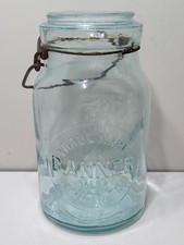 VINTAGE Banner Trademark WM Warranted Quart Fruit Jar - Canning Jar