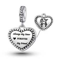 Women BFF Sister Charms Always My Sister Forever My Friend Engraved Friendship B