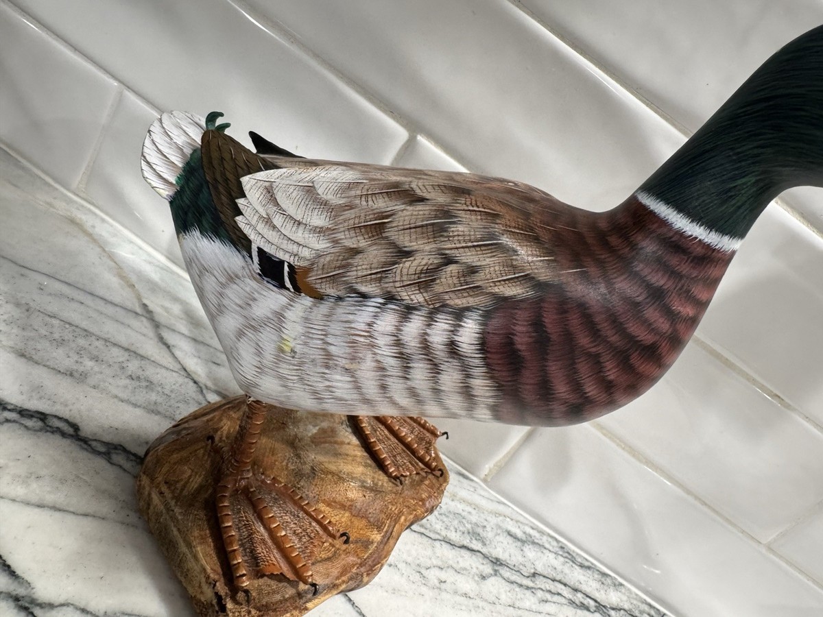 Vintage Standing Wooden Painted Mallard Duck, Mid-Early 80's | eBay