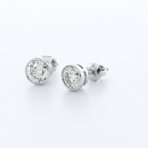 1.03ctw H SI1 Round Cut Earth Mined Certified Diamonds White Gold Classic Studs - Picture 2 of 10