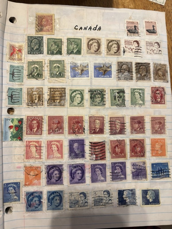 Canada Stamp Collection - 132 Stamps - KGV to 1990s 3 Pages As-Is Lot
