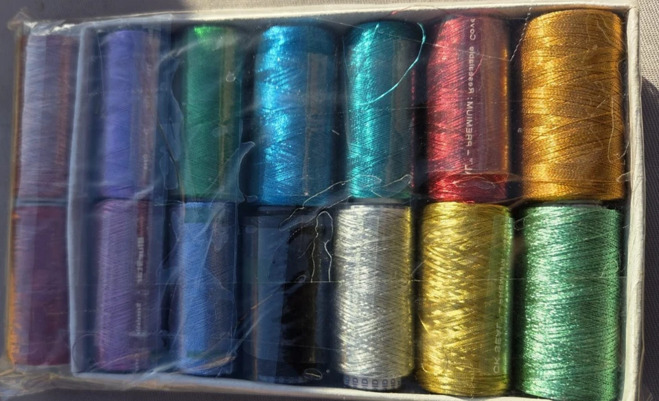 20 Metallic Embroidery Threads Spools 12 diff Color 400 yard each + 4 FREE SPOOL - Image 2 of 2