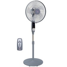 HOMCOM 16in Oscillation Cooling Fan with Remote Adjustable Height Grey