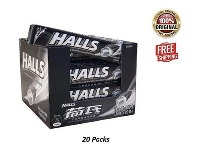 HALLS Relief Extra Strong Menthol/Mint Throat Drops 20 Packs of 9 Drops 34g/pack