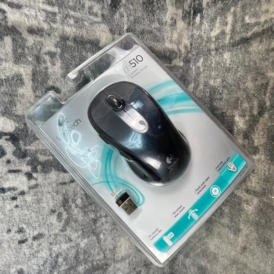 Logitech M510 Wireless Mouse Laser Tracking Full-Size Ergonomic Black New Sealed