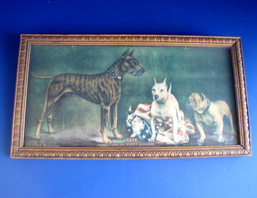 Wallace Robinson 1915 WWI Propaganda Dogs Litho Art Safe Under Right Protection