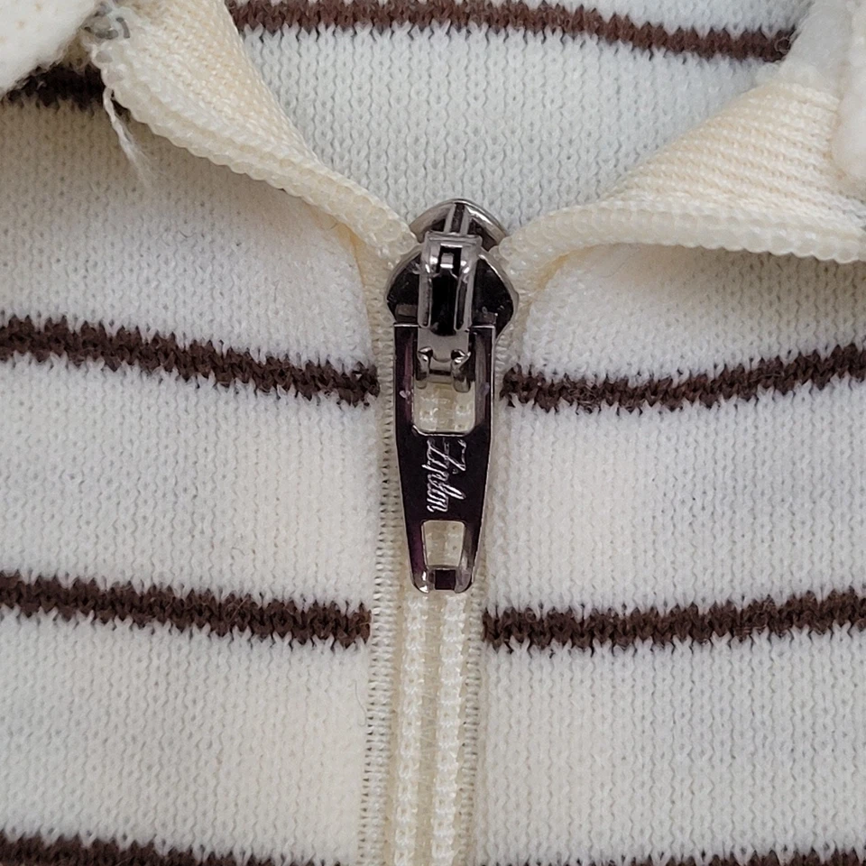 Camisa polo vintage a rayas Jockeys para mujer mediana 19x23 beige Foto 4 de 4