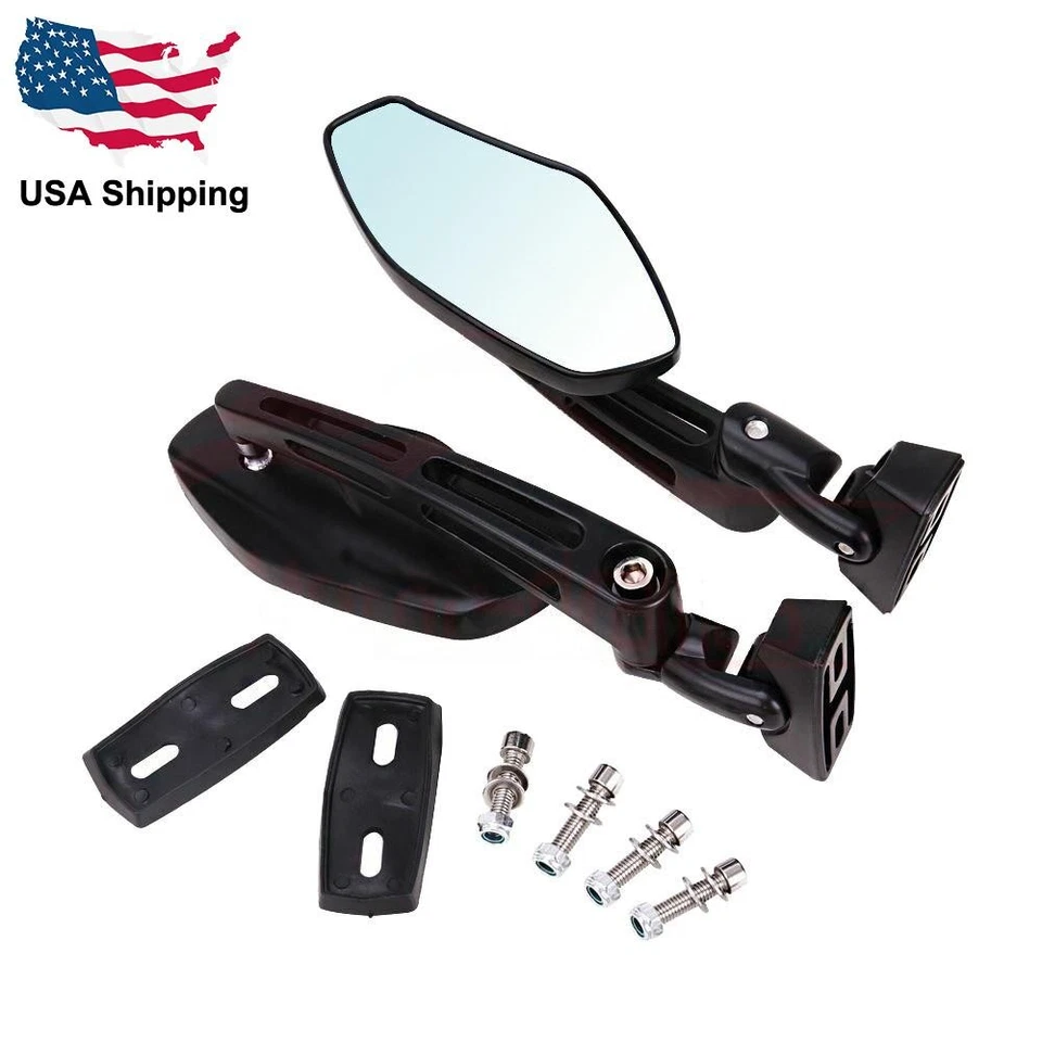 Pair Racing Rearview Mirrors For Honda CBR250R CBR600F CBR600RR CBX Hawk 400 NEW Foto 2 de 4