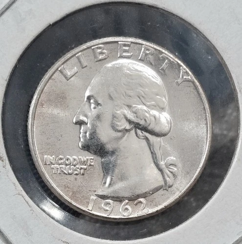 BU 1962 P Toning Washington Silver Quarter Dollar Coin,  25C Combined Shipping