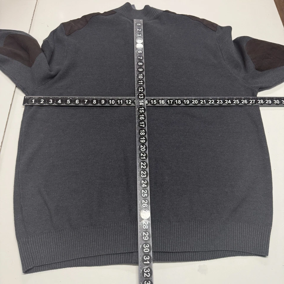 Cárdigan Roundtree & Yorke Para Hombres 4XT Gris Cremallera Codo Almohadillas para el Hombro Suéter Nuevo con Etiquetas Foto 3 de 4