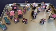 Vintage Lot Of 17 Pcs Miniature Doll House Furniture Ornaments