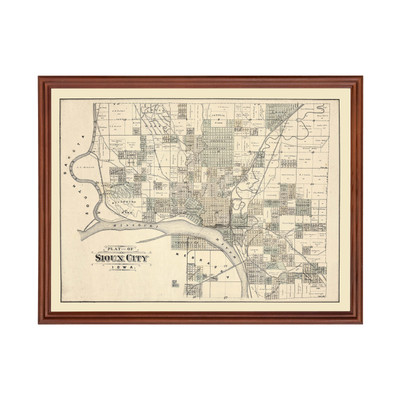 Old Map of Sioux City, IA 1893 - Vintage Sioux City Iowa Art