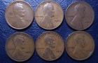 1909 1910 1911 1912 1913 1914 P 1C lincoln wheat cent penny - Lot of 6 coins