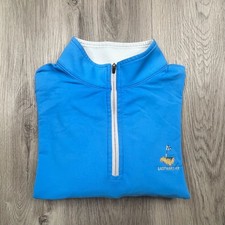 Peter Millar Wicking 1/4 Zip Pullover Mens Size Medium Blue Eastward Ho 